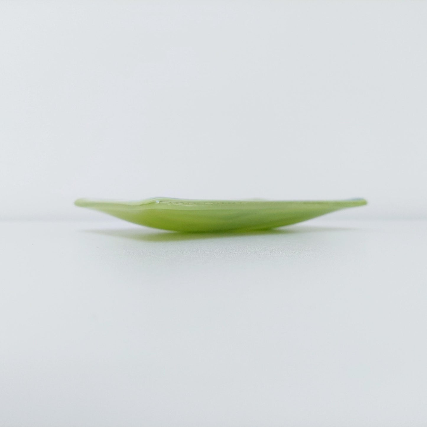 Lime Graffiti Glass Trinket Dish, Handcrafted Green Fused Glass Art Dish with an Abstract Royal Blue and White Design, Lime Green Décor