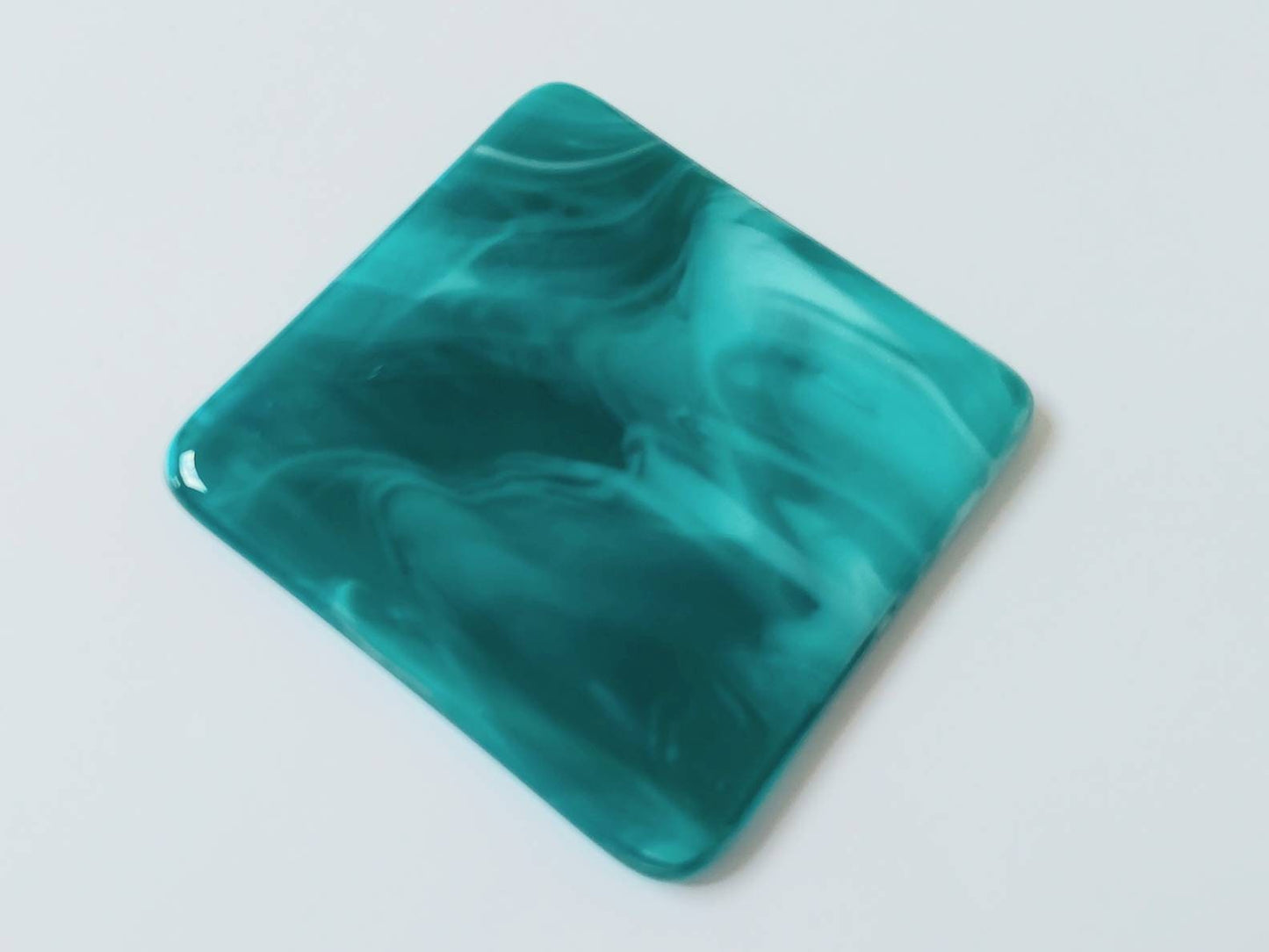 Teal Glass Art Coasters Handcrafted in the Lake District, Individual or Set of Fused Glass Coasters, Teal Home Decor, Practical Artisan Gift