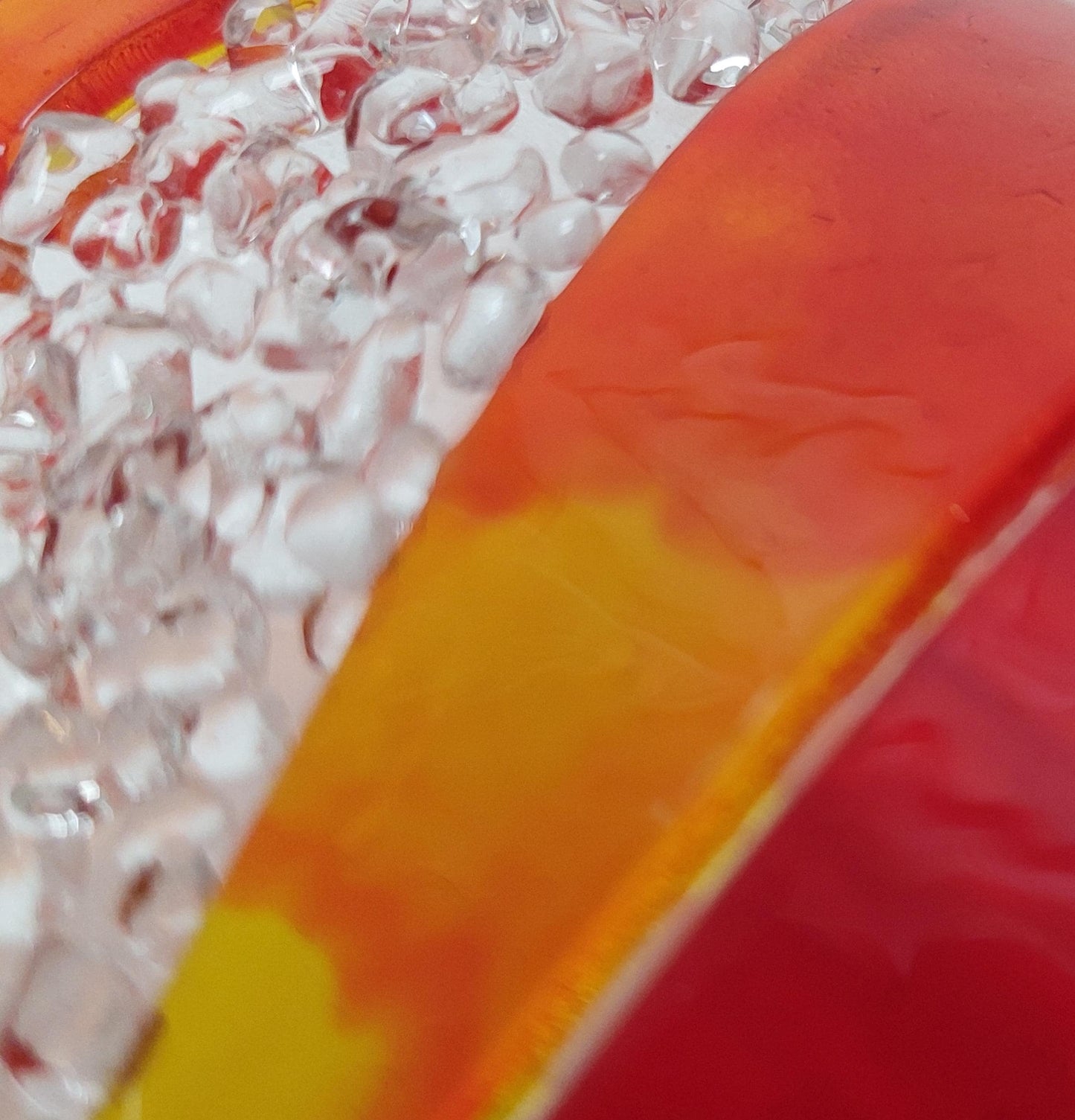 Sunset Glass Art Curve, Unusual Handcrafted Red and Orange Fused Glass Ornament, Red and Orange Living Room Décor, Freestanding Suncatcher