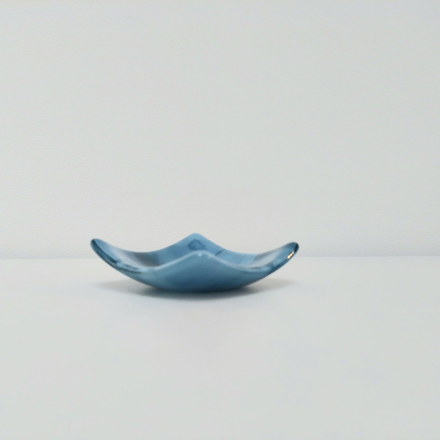 Derwent Water Glass Ring Dish, Handmade Marine Blue Fused Glass Art Trinket Dish, Artisan Glass Earring Bowl, Marine Bedroom Décor