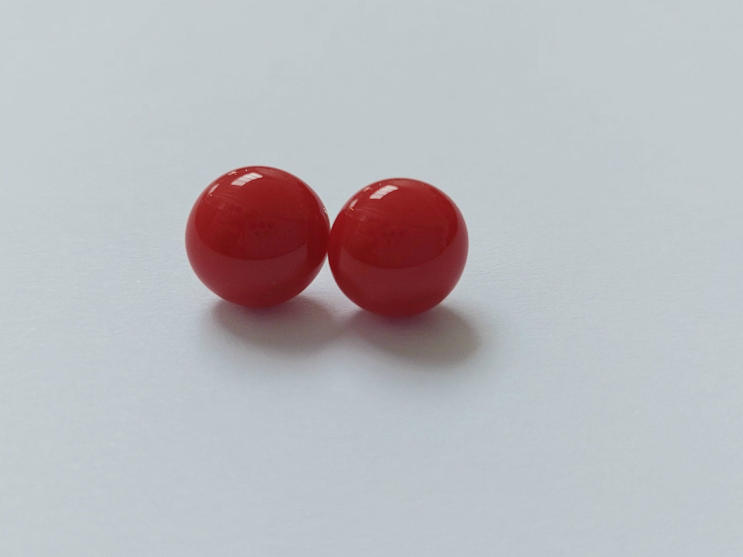 Red Glass Stud Earrings with Sterling Silver Posts and Butterfly Closures, Small Fused Glass Studs, Minimalist Red Earrings, Red Accessories