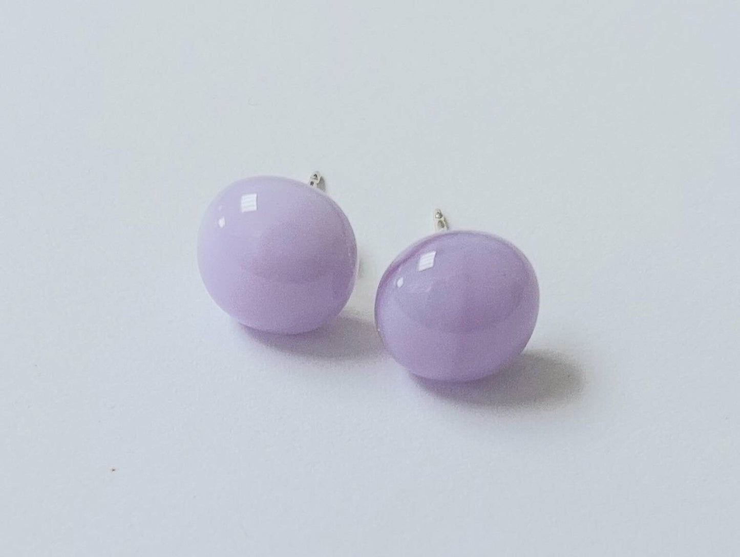 Lilac Fused Glass Stud Earrings