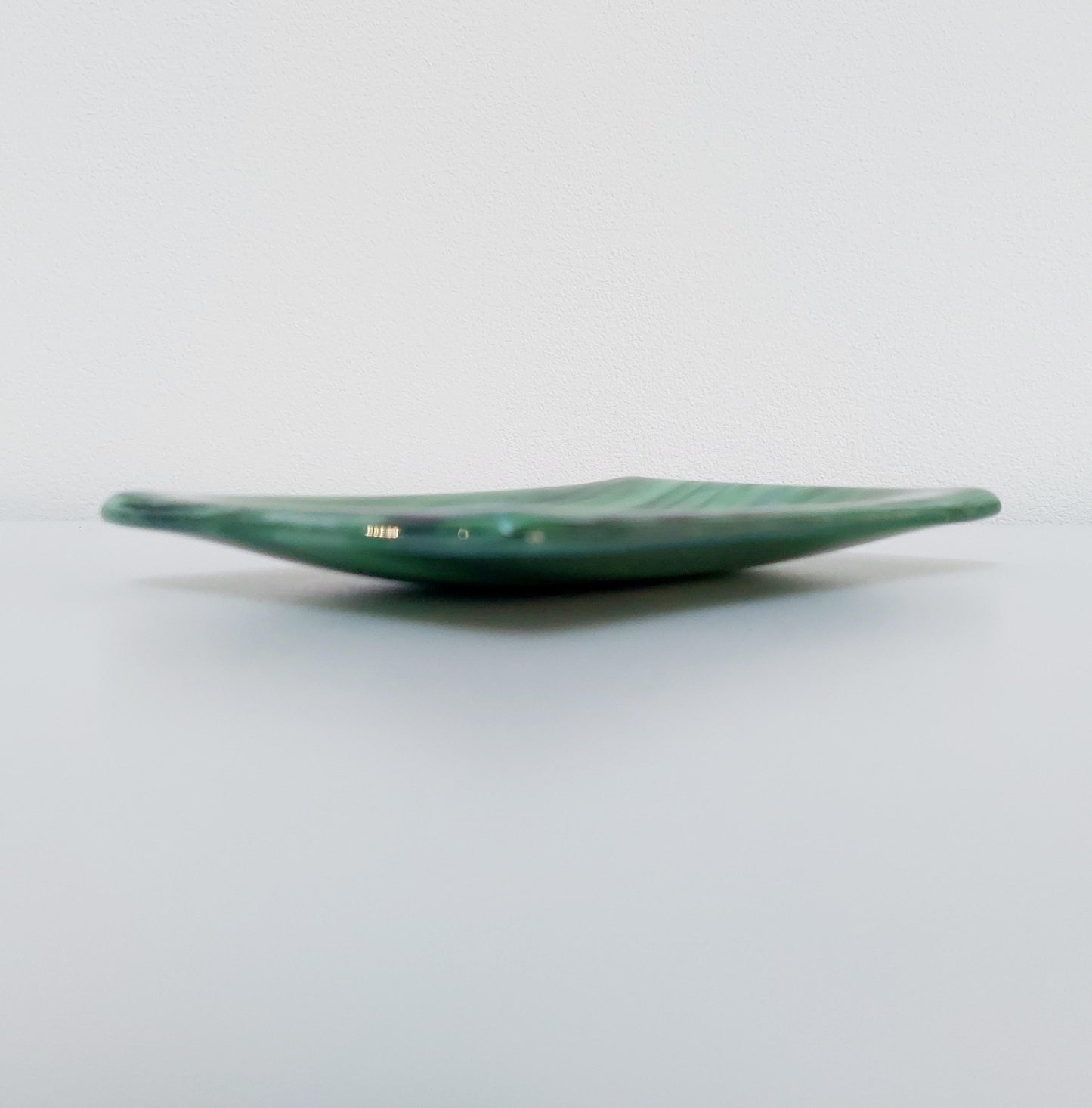 Spring in Grizedale Trinket Dish, Handcrafted Moss and Forest Green Fused Glass Art Coffee Table Plate, Natural Green Living Room Décor