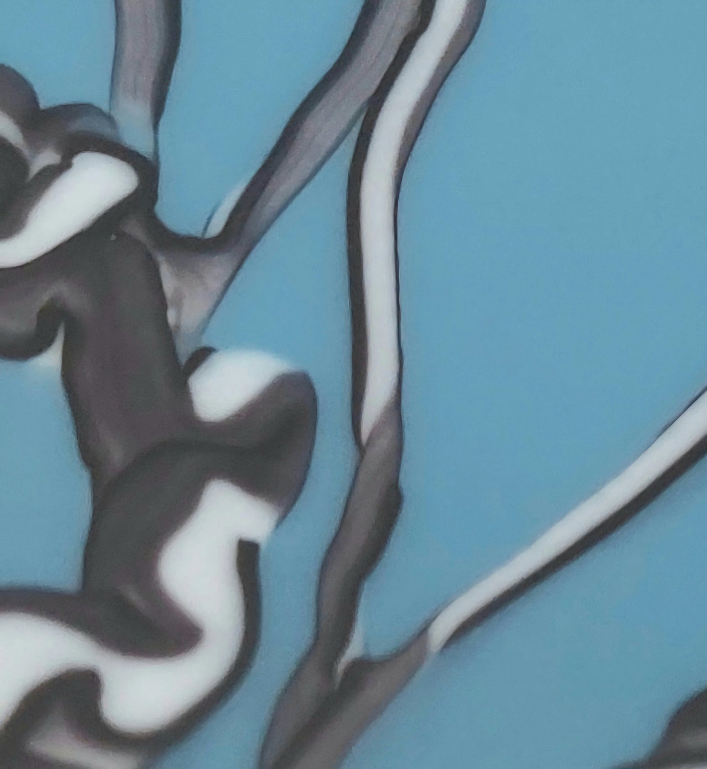 Graffiti Glass Art Plate, Unusual Handcrafted Slate Blue Fused Glass Plate with Black and White Abstract Design, Coffee Table Centrepiece
