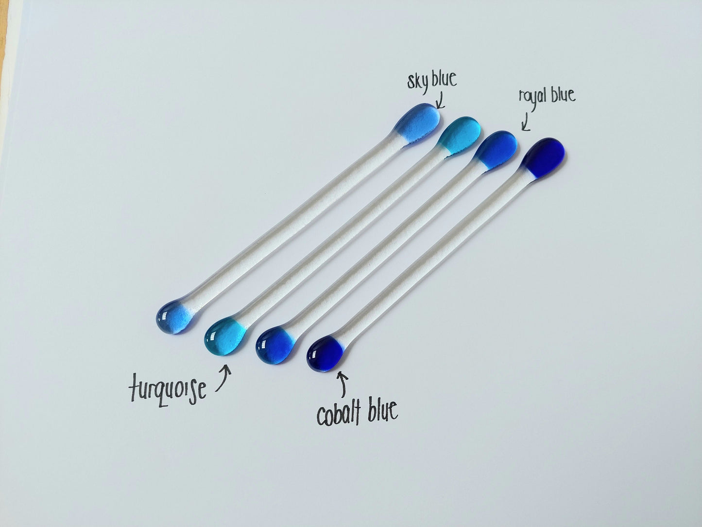Handmade Glass Swizzle Sticks/Fused Glass Cocktail Stirrers/ Red, Yellow, Blue, Turquoise, Lilac, Pink and Teal Glass Drink Stirrers