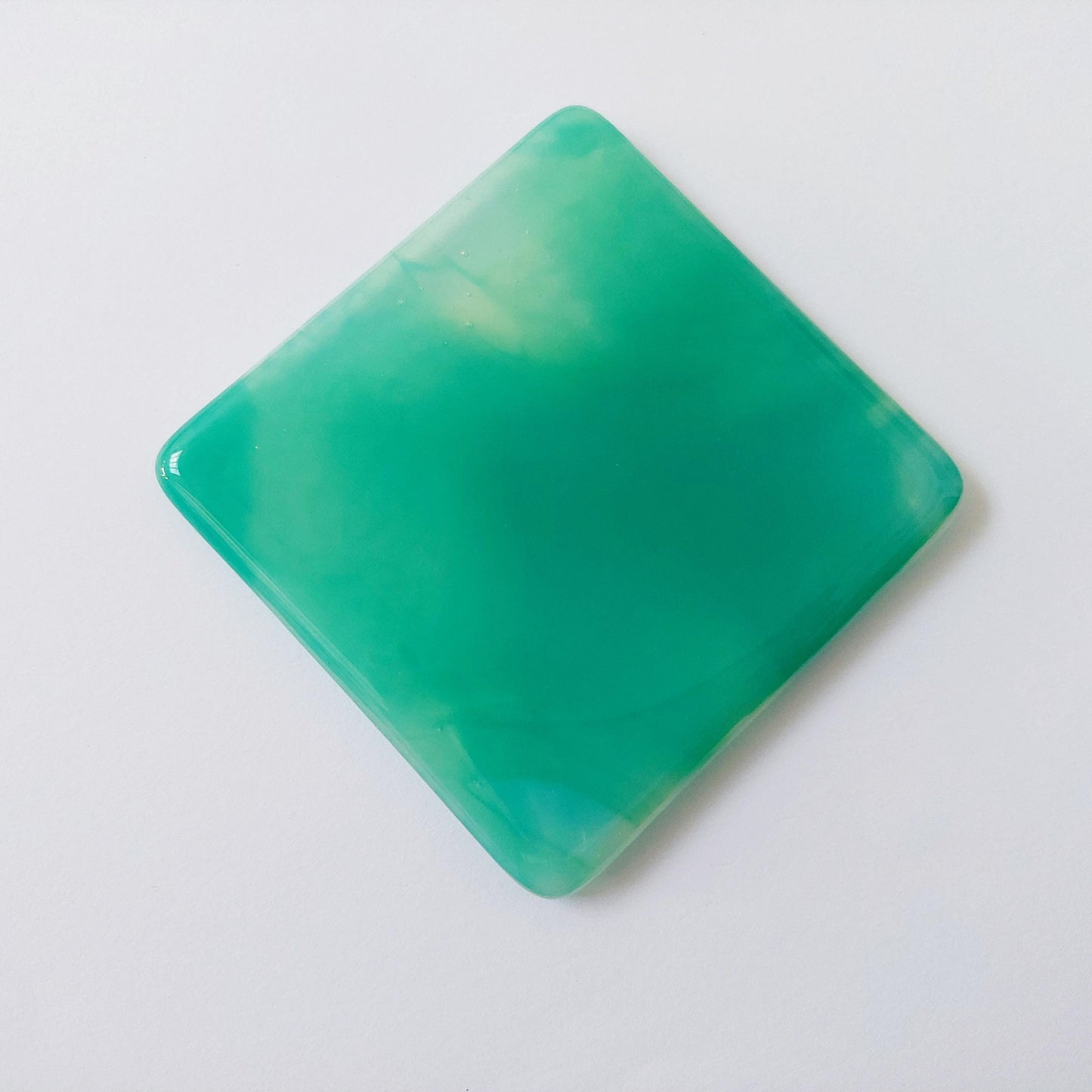 Rydal Water Glass Art Coasters, Unusual Handmade Green Fused Glass Coasters, Contemporary Coffee Table Mats, Natural Green Living Room Décor