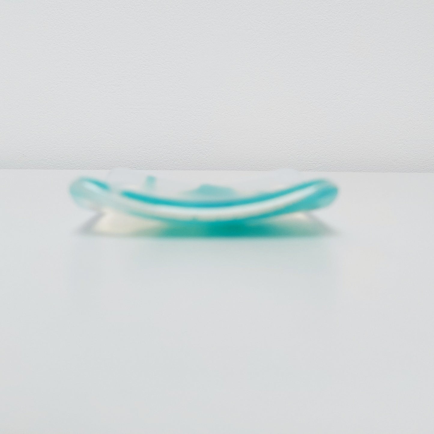 Rydal Water Glass Art Ring Bowl, Small Handmade Teal Opaline Trinket Dish