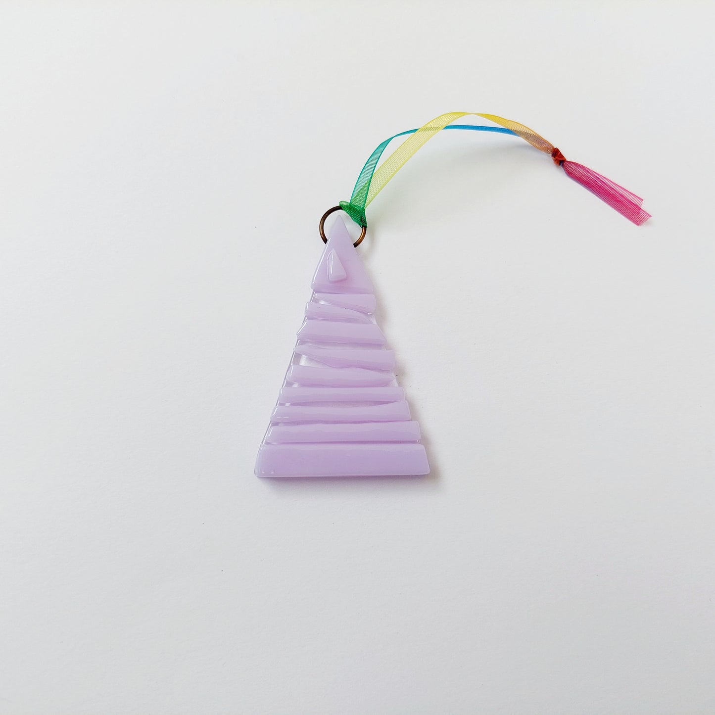 Handmade Opalescent Lilac Glass Tree