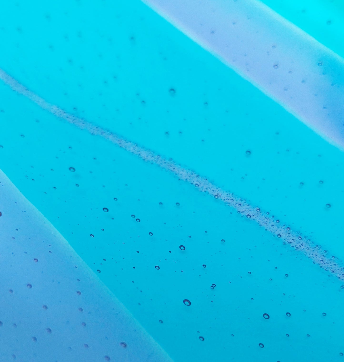 Turquoise Blue Glass Art Platter Kiln Formed in the Lake District