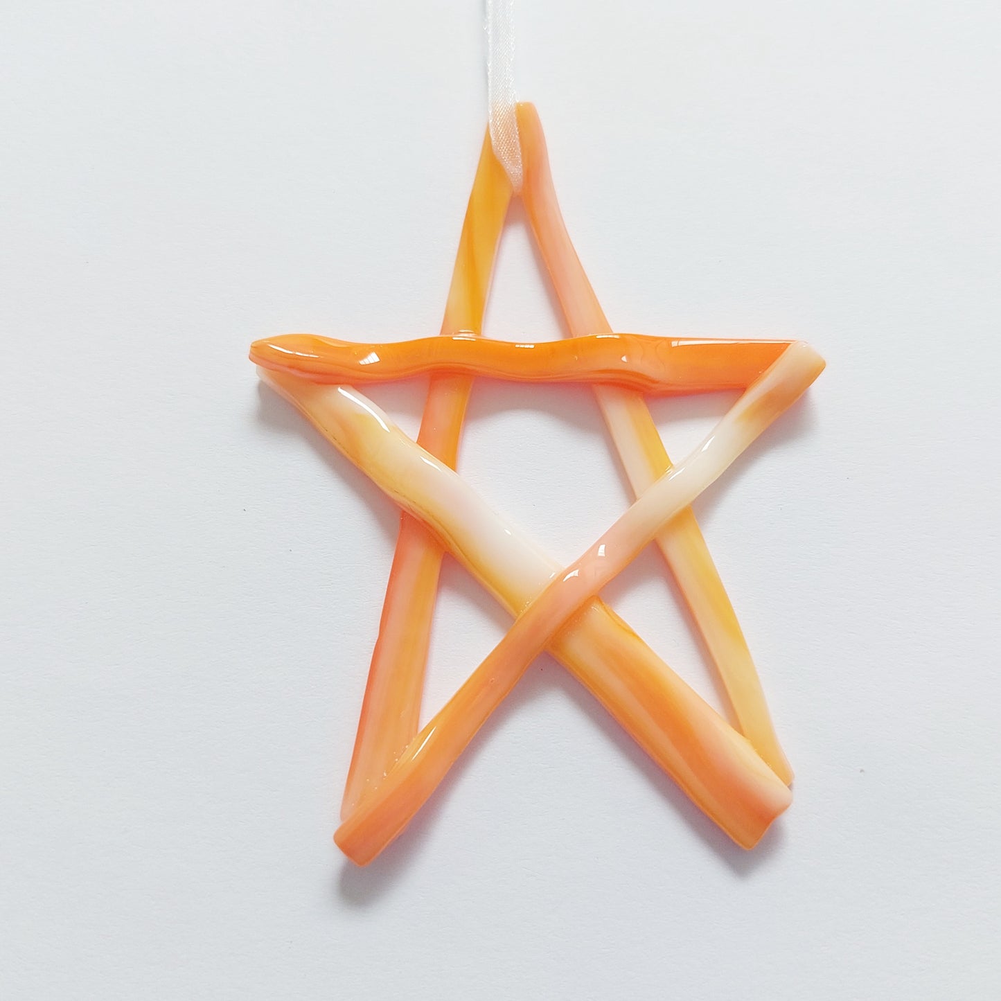 Orange Fused Glass Art Star