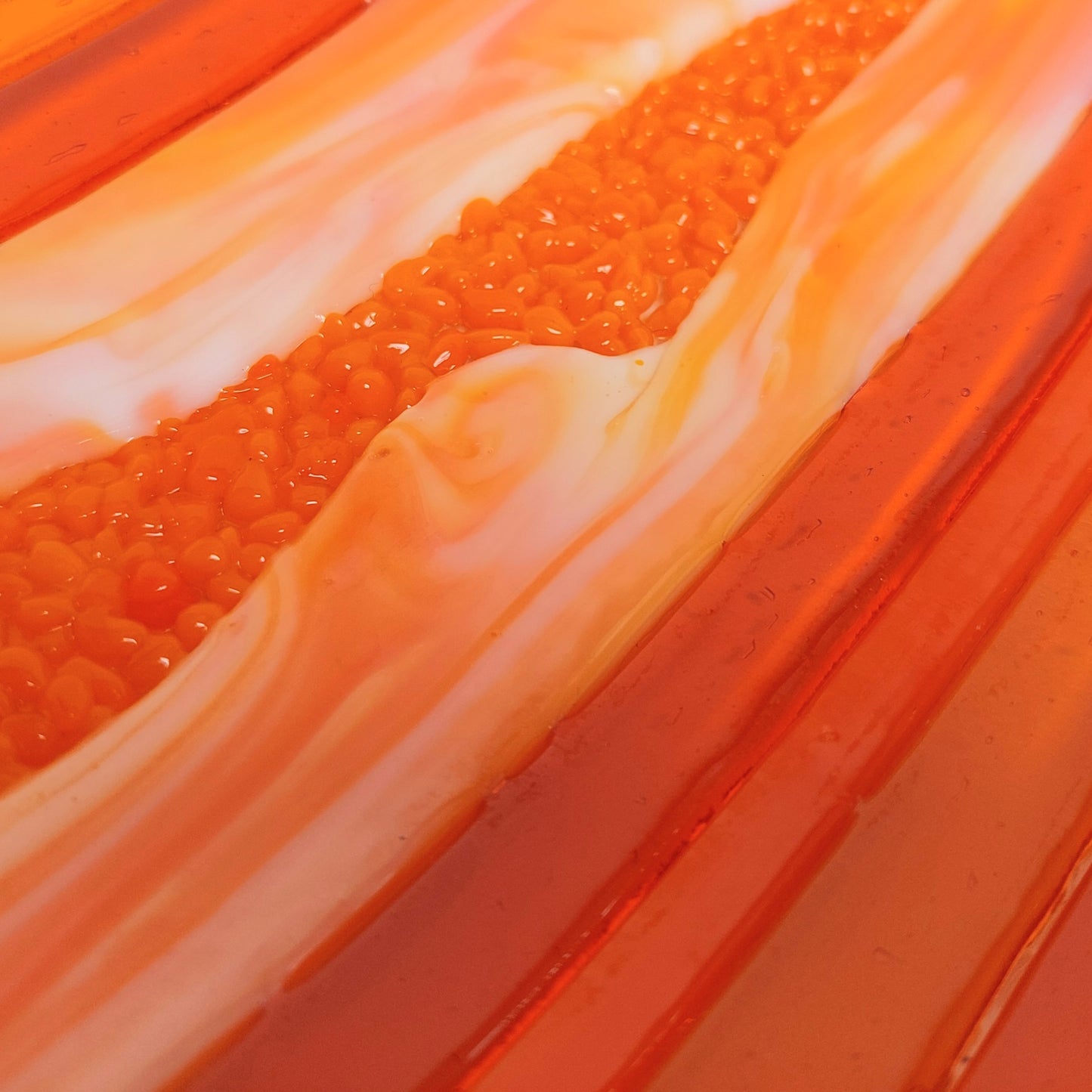 Decorative Orange Glass Art Plate, Handmade Vibrant Orange Fused Glass Plate, Artisanal Coffee Table Centrepiece, Orange Living Room Décor