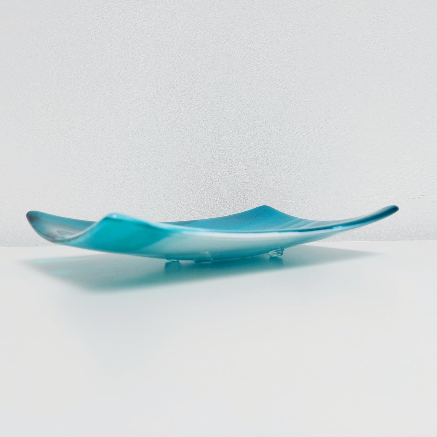 Teal Decorative Glass Art Plate, Handmade Fused Glass Coffee Table Centrepiece, Teal Living Room Décor, Artisan Glass Fruit Bowl, Teal Décor