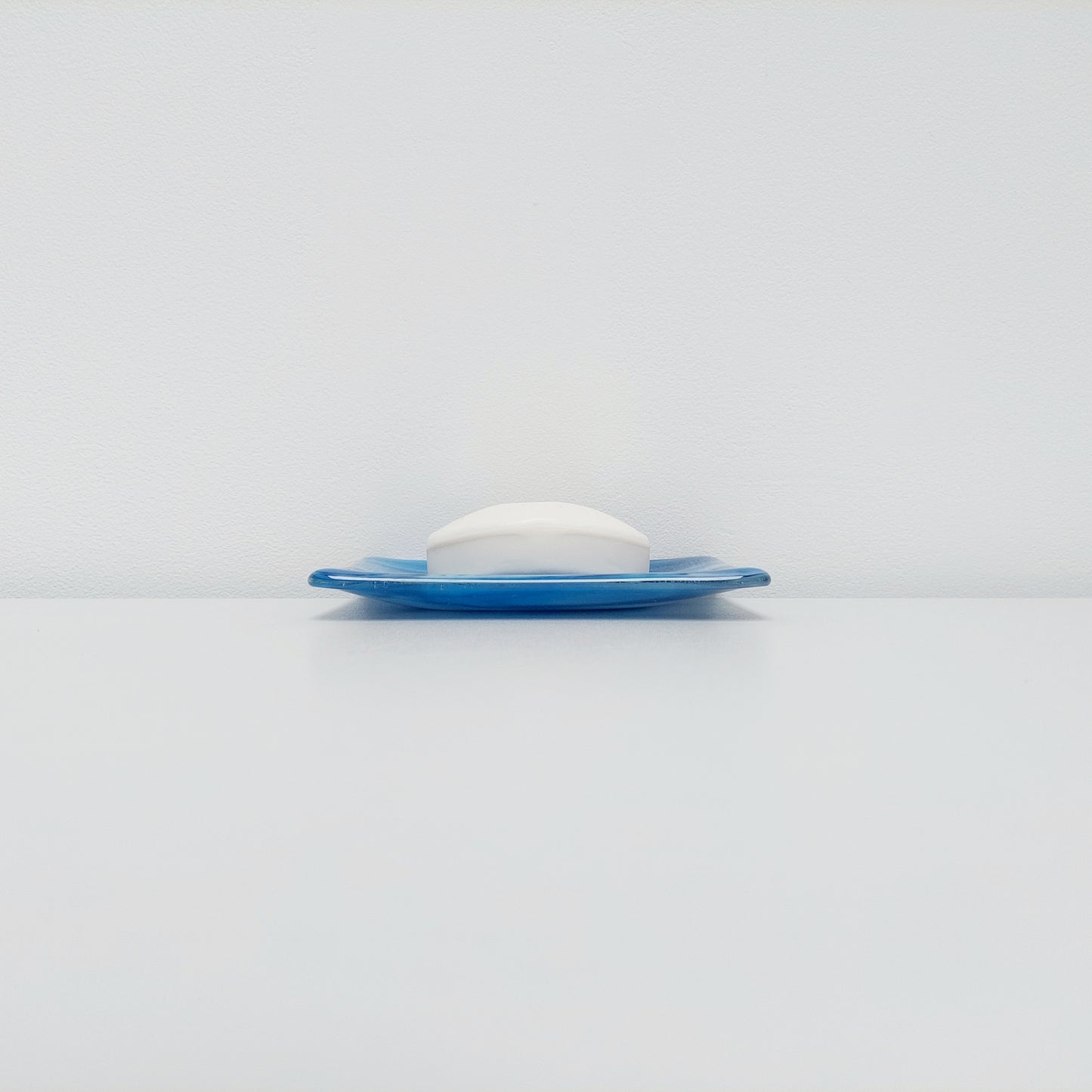 Tranquil Waters Glass Art Dish, Handmade Blue Trinket Dish or Soap Tray