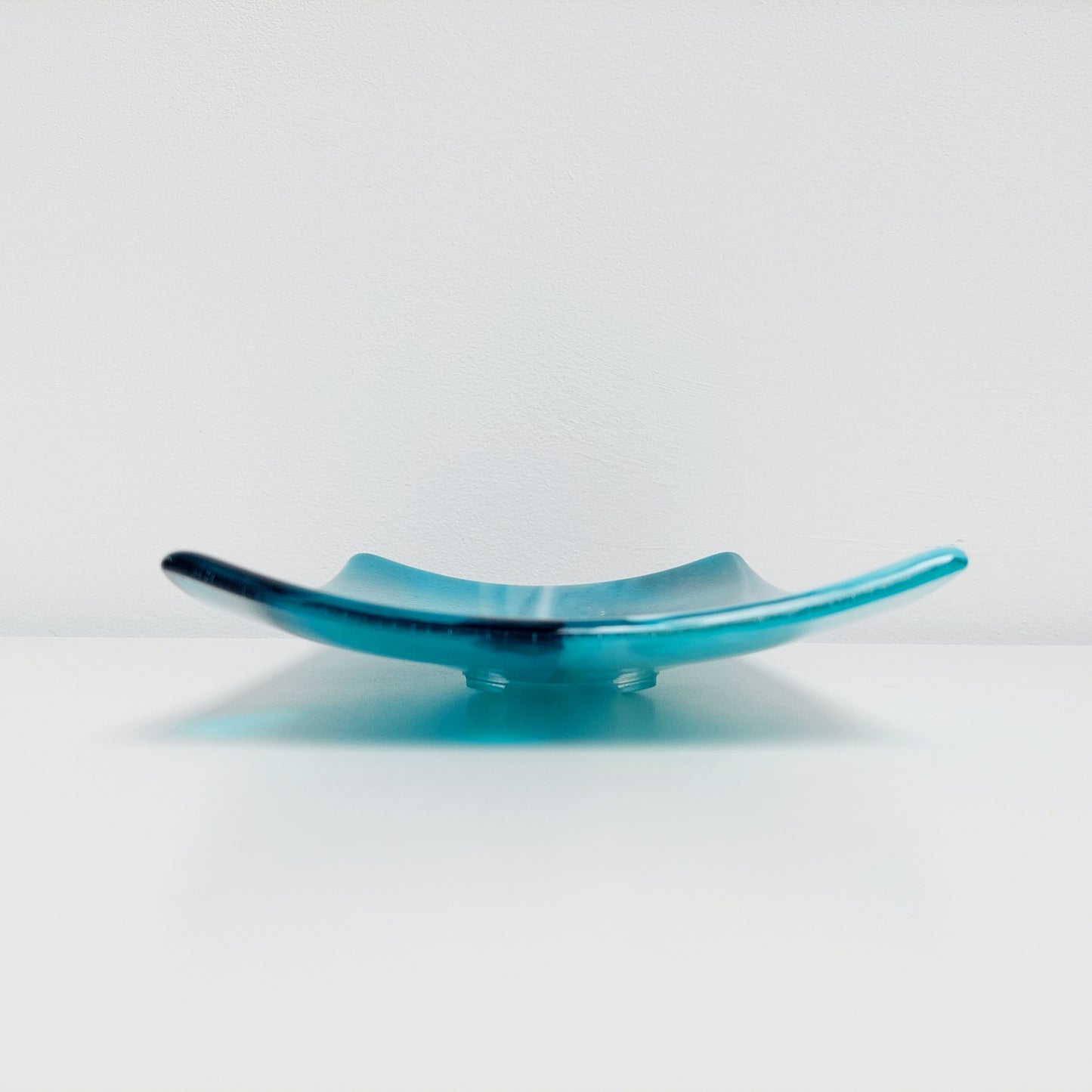 Teal Decorative Glass Art Plate, Handmade Fused Glass Coffee Table Centrepiece, Teal Living Room Décor, Artisan Glass Fruit Bowl, Teal Décor