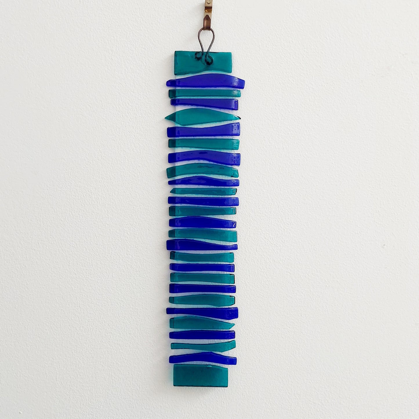 Teal and Blue Glass Suncatcher | Wall Hanging