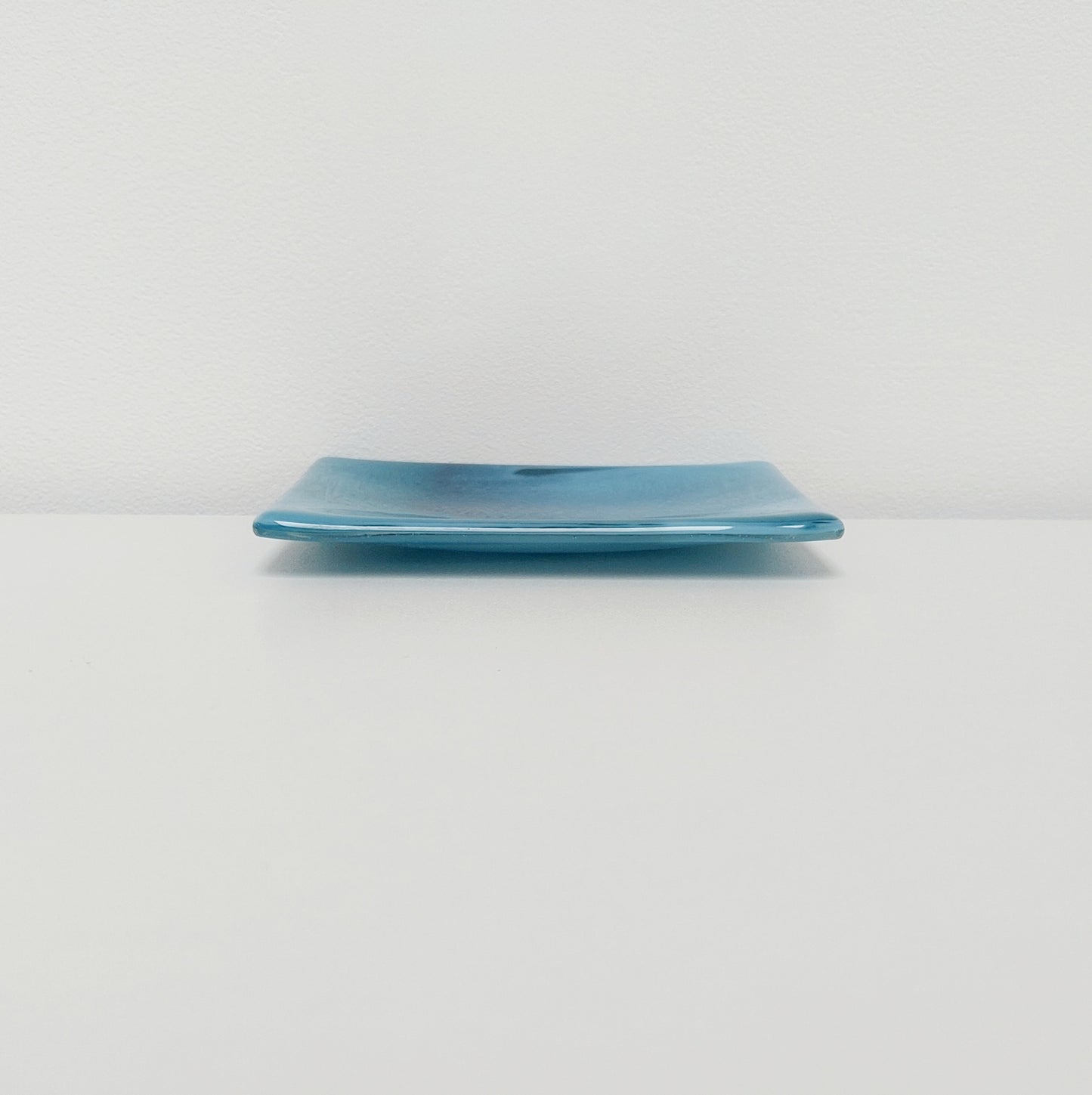 Derwent Water Glass Art Dish, Handmade Marine Blue Trinket Dish