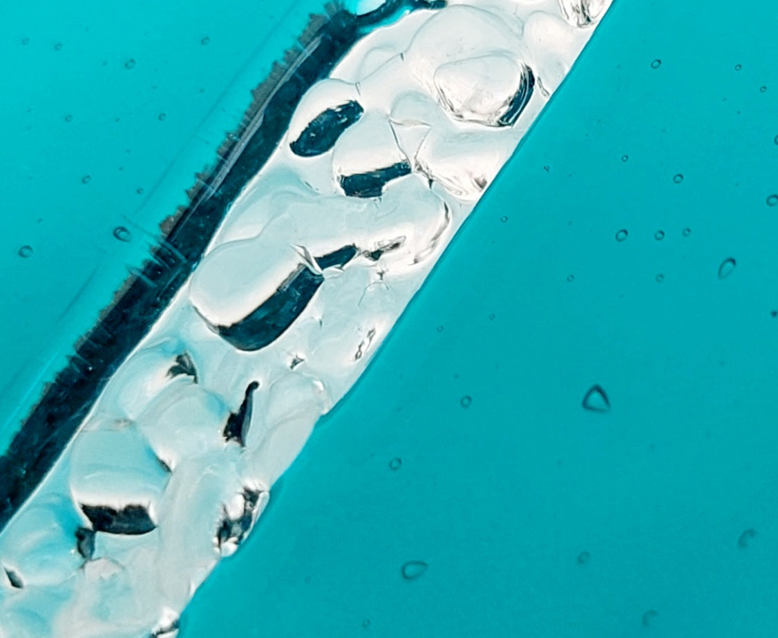 Abstract Teal Glass Art Wave, Contemporary Fused Glass Ornament