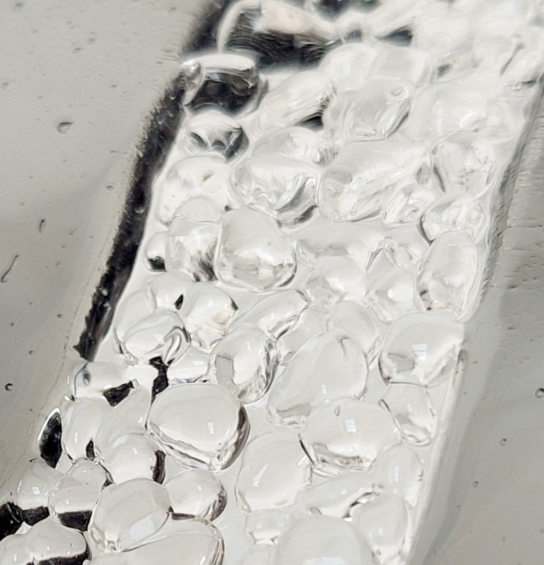 Small Silver Grey Glass Wave