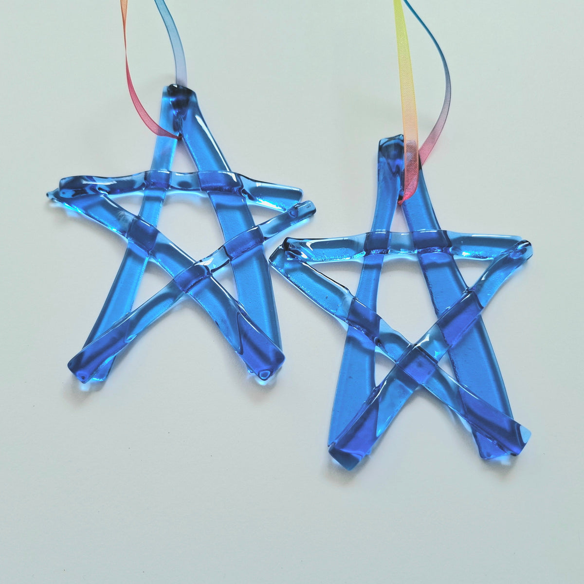 Handnade Sky Blue Glass Star | Christmas Tree Ornament