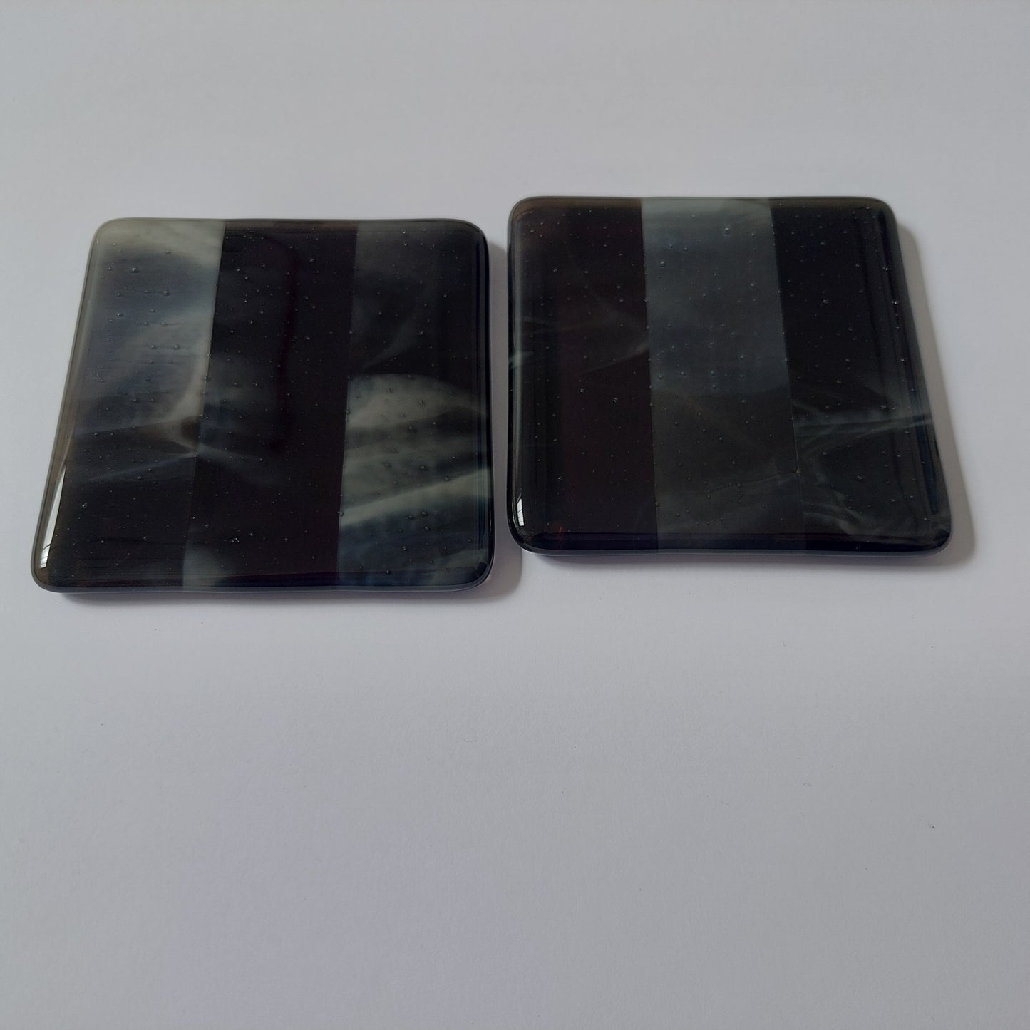 Stone Grey Glass Art Coasters Handcrafted in the Lake District