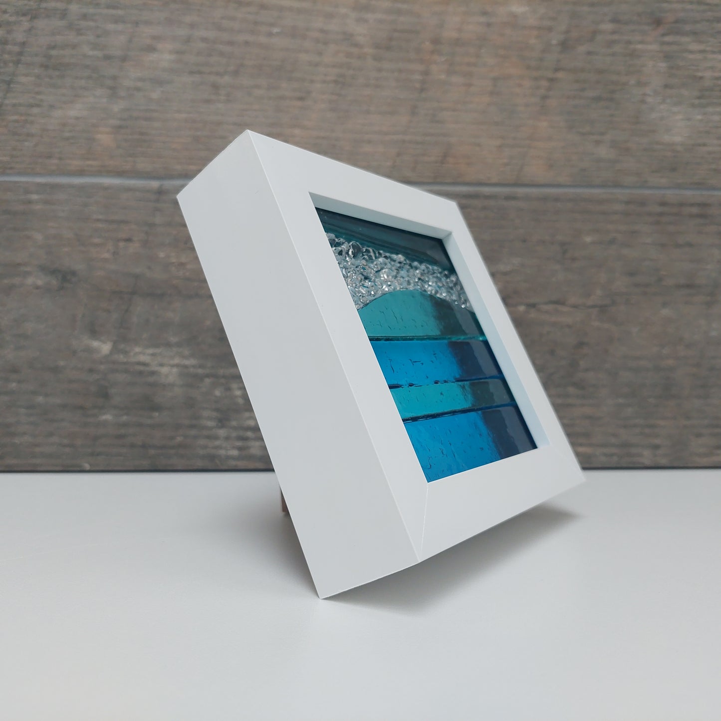 Derwent Water Glass Art Picture, Small Handmade Fused Glass Picture