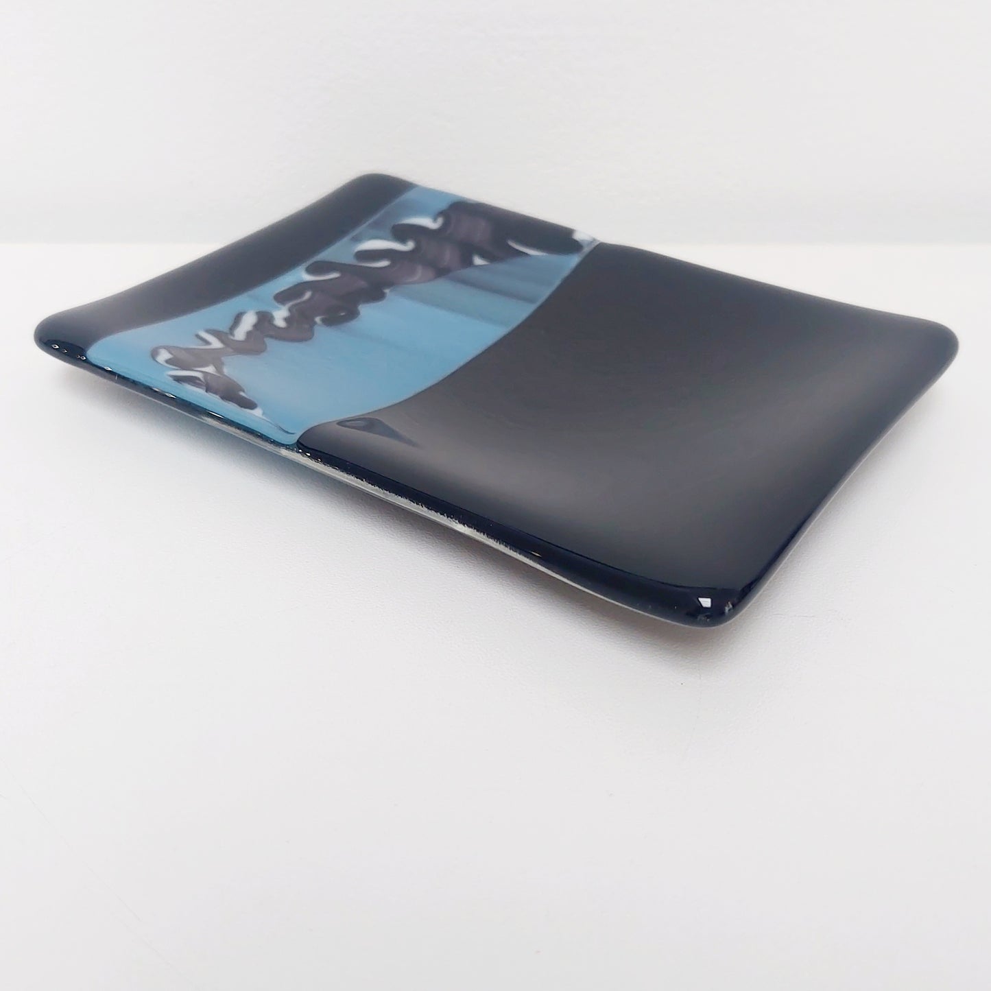 Black & Blue Graffiti Glass Dish