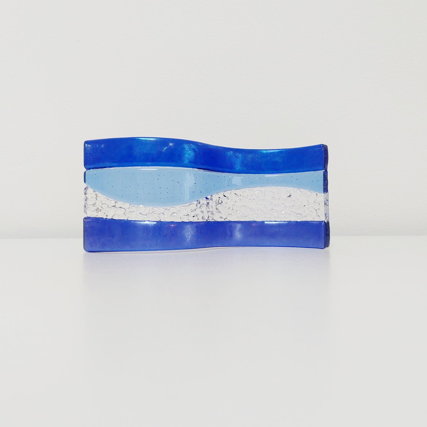 Sparkling Blue Glass Wave Ornament