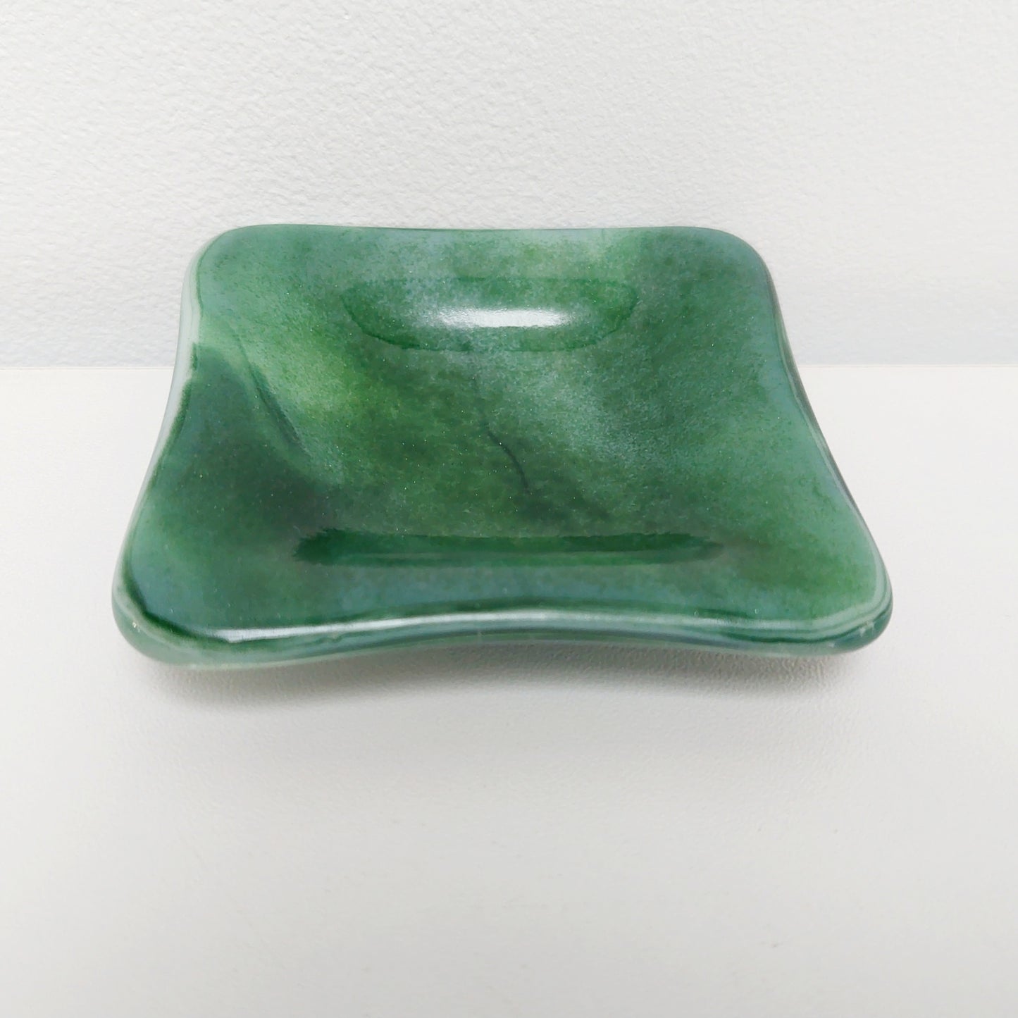 Summer on the Fells Ring Bowl, Small Aventurine Green Glass Trinket Dish