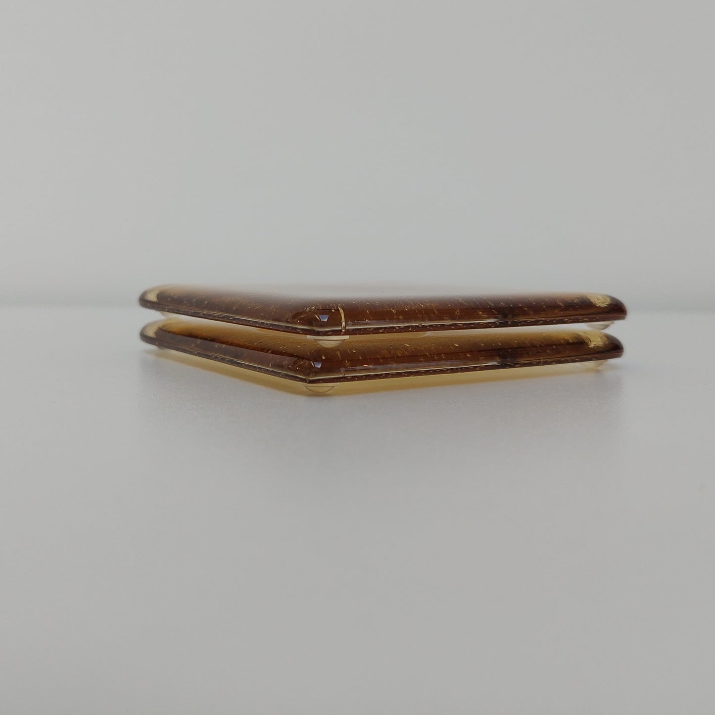 Handmade Amber Glass Heart Coaster