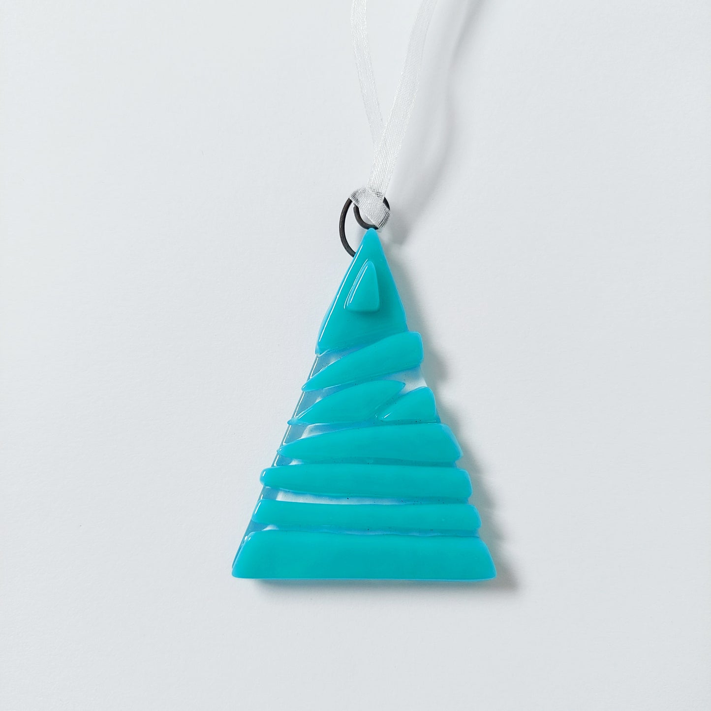 Handmade Turquoise Opalescent Glass Tree