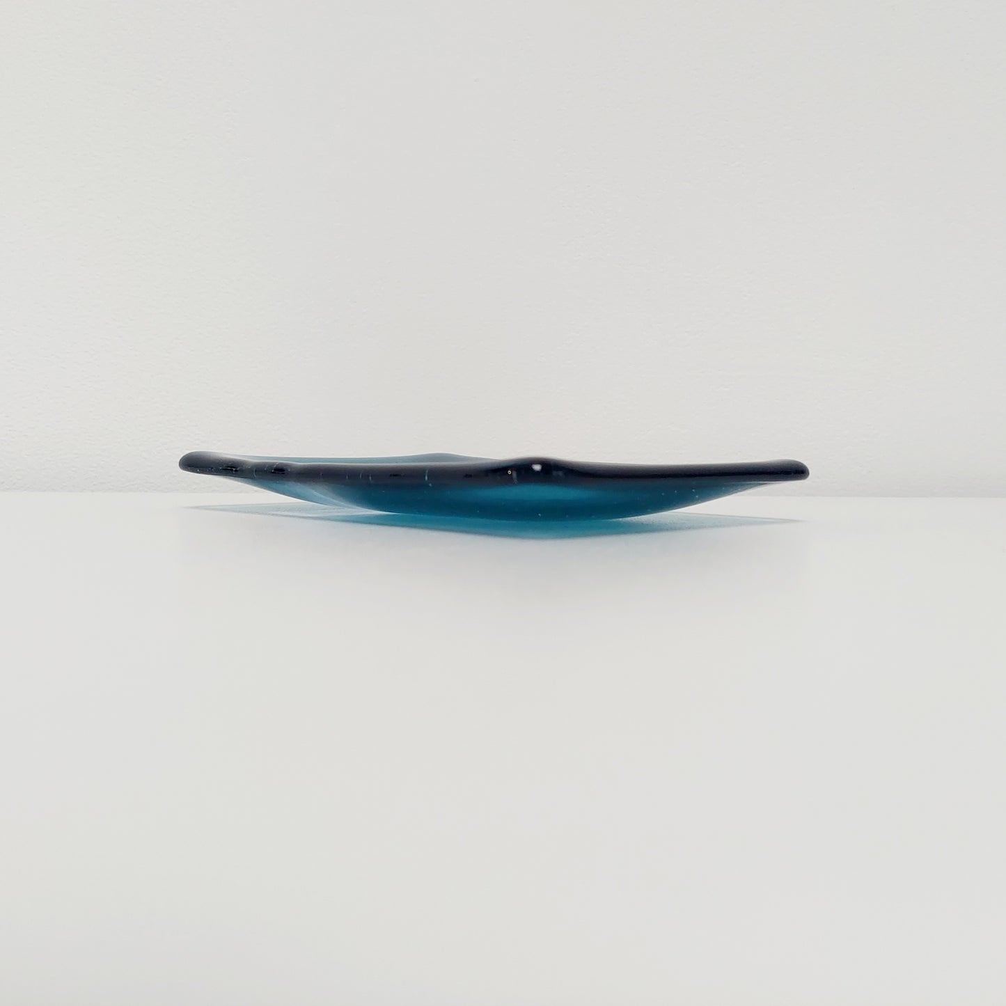 Ocean Glass Art Soap Tray, Handmade Aventurine and Sea Blue Fused Glass Dish