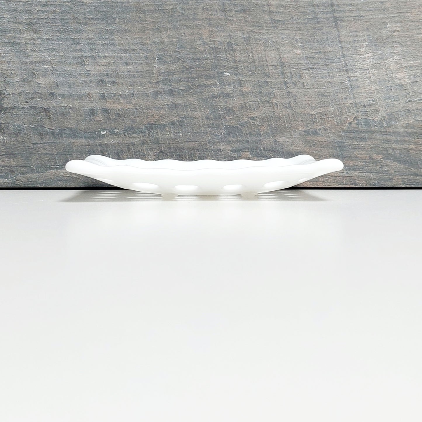Rectangular White Glass Soap Dish with Holes, Handcrafted Organic Fused Glass Art Soap Tray, White Bathroom Accessory, White Bathroom Décor