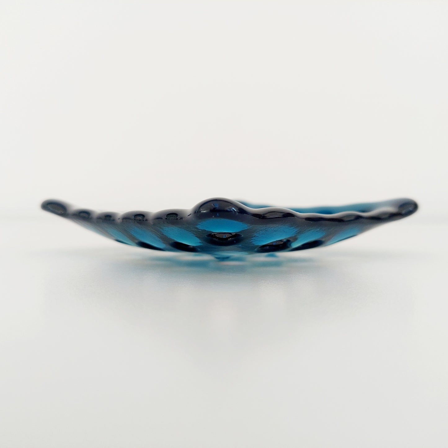 Sea Blue Glass Soap Dish with Holes
