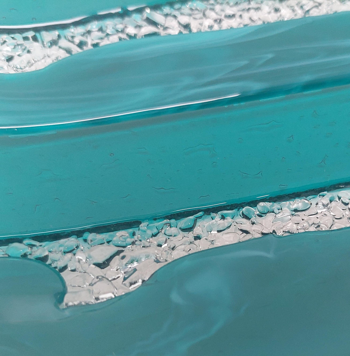 Decorative Teal Glass Art Tray HANDCRAFTED TO ORDER