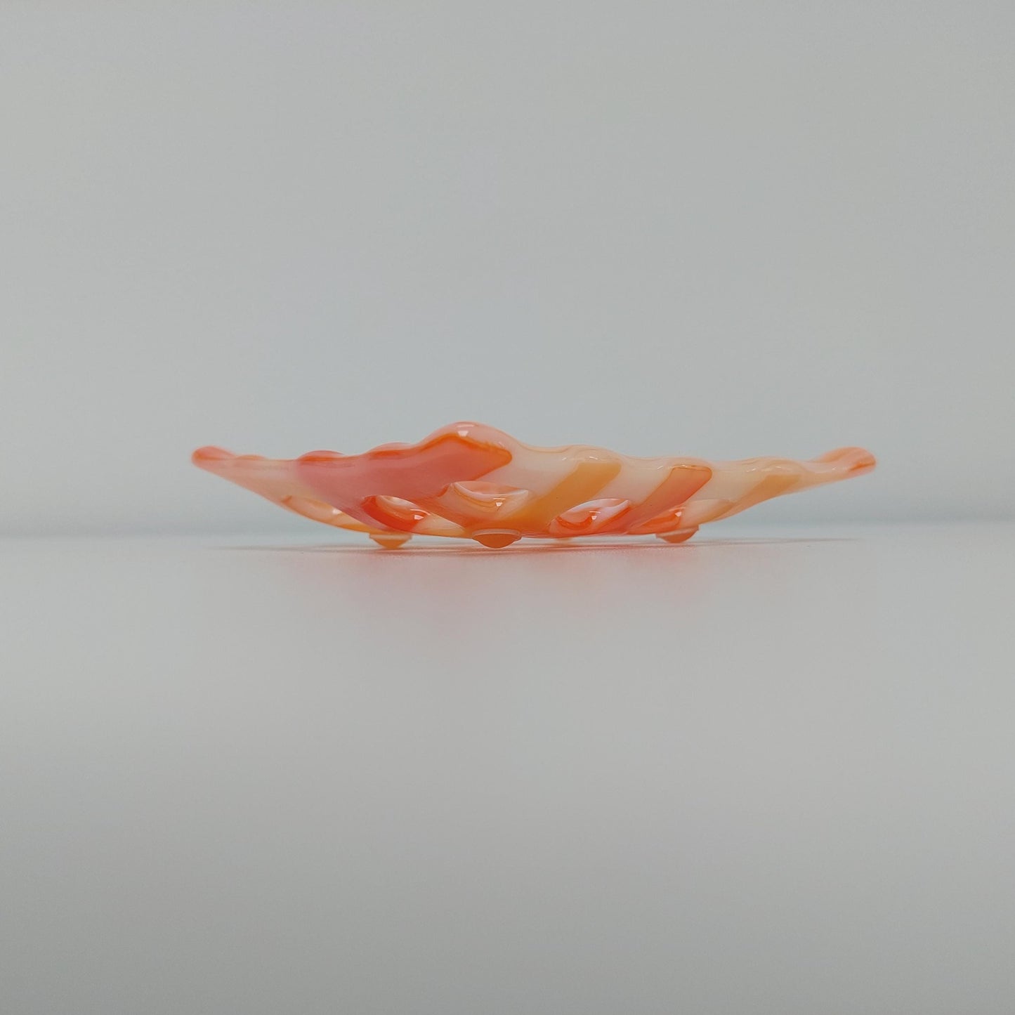 Organic Orange Glass Soap Dish with Holes