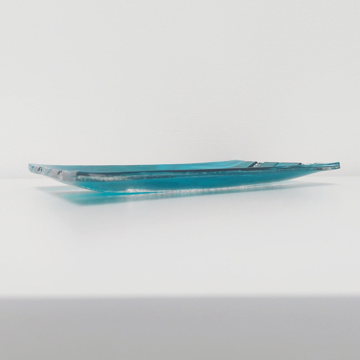 Decorative Teal Glass Art Tray HANDCRAFTED TO ORDER