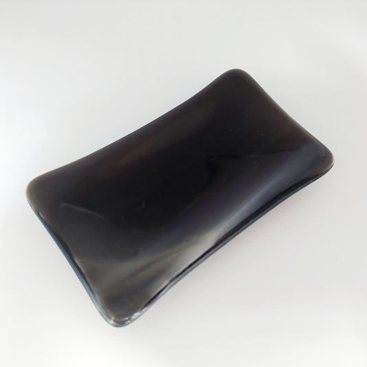 Stone Grey Glass Soap Dish Handcrafted in the Lake District