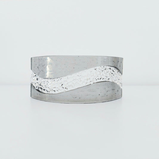Silver Grey Glass Art Curve, Contemporary Handcrafted Mantlepiece Ornament, Artisanal Fused Glass Shelf Ornament, Grey Living Room Décor