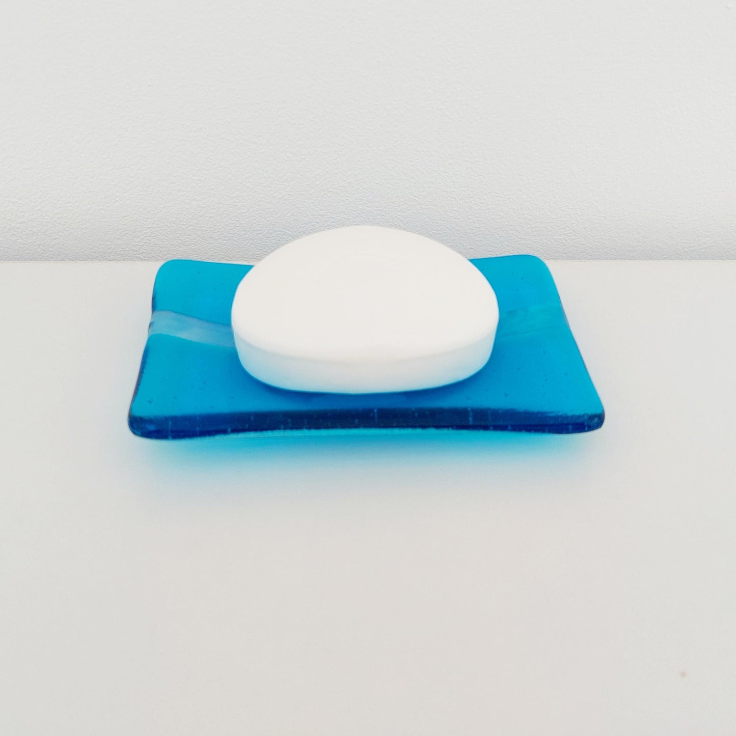 Turquoise Glass Art Soap Dish Handcrafted in the Lake District