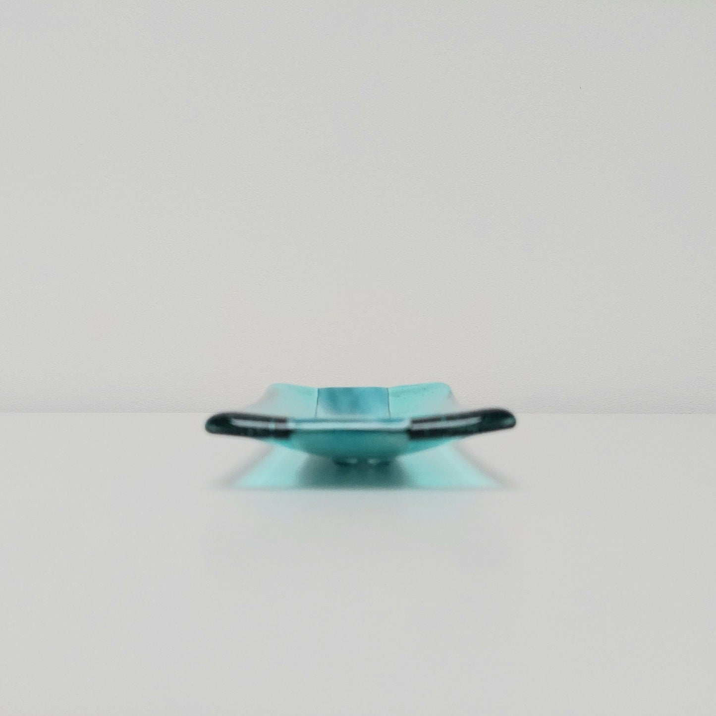 Aqua and Teal Glass Soap Dish Handcrafted in the Lake District