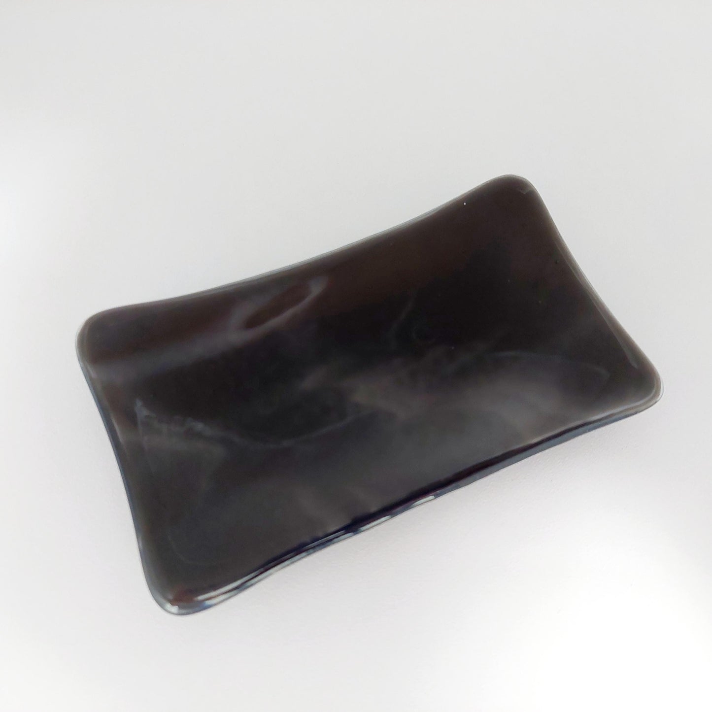 Stone Grey Glass Soap Dish Handcrafted in the Lake District