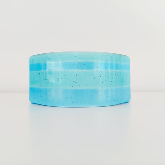 Aqua and Turquoise Glass Art Curve, Contemporary Handcrafted Fused Glass Bathroom Ornament, Turquoise Bathroom Décor, Windowsill Ornament