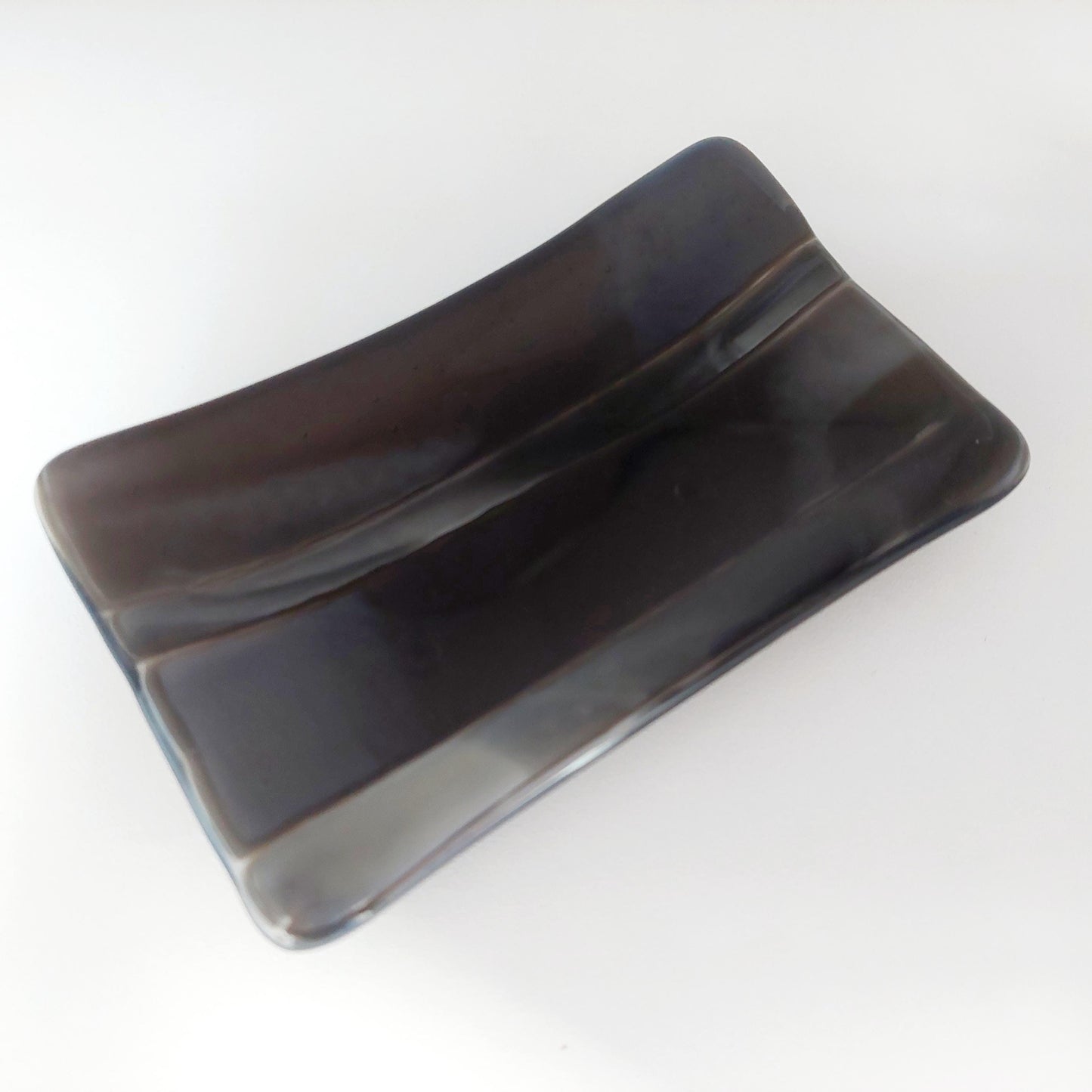 Stone Grey Glass Soap Dish Handcrafted in the Lake District