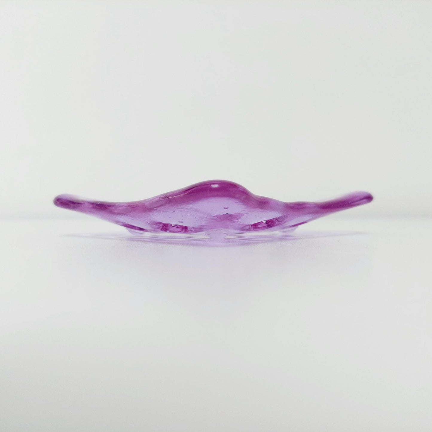 Handmade Lilac Glass Soap Dish with Holes