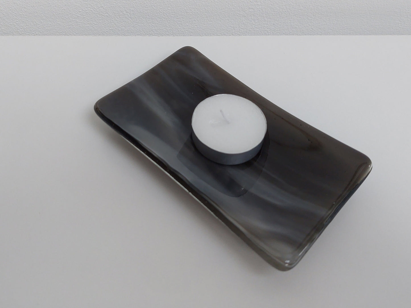 Stone Grey Glass Soap Dish Handcrafted in the Lake District