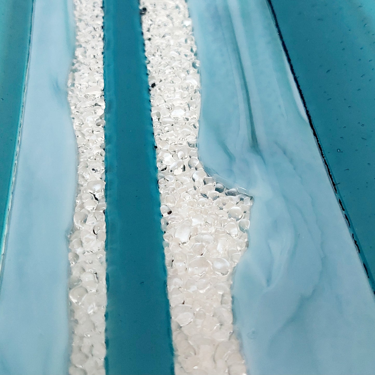 Sea Blue Textured Glass Plate, Coffee Table Centerpiece, Derwent Water Inspired
