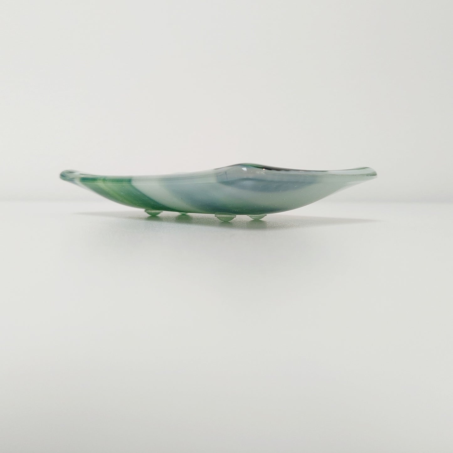 Spring on the Fells Green Glass Art Soap Dish