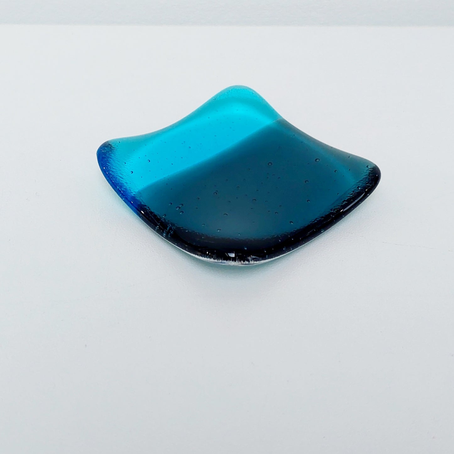 Sea Blue and Turquoise Glass Ring Dish