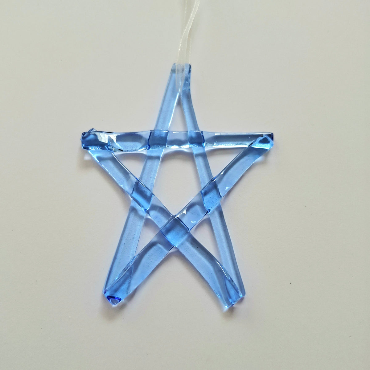 Handnade Pale Blue Glass Star | Christmas Tree Ornament