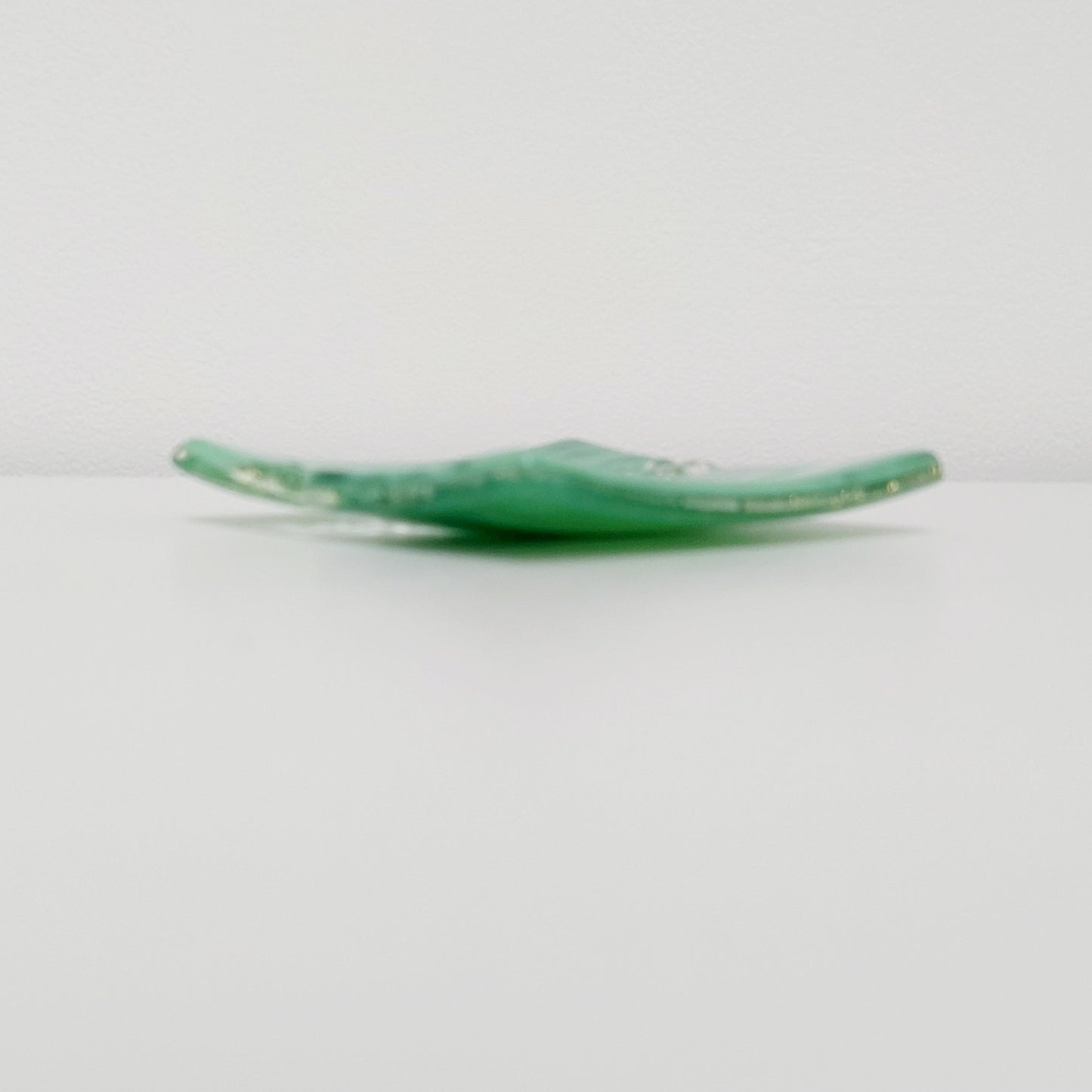 Spring in Grizedale Decorative Dish, Small Handmade Textured Green Glass Tray